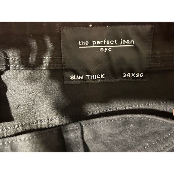 The Perfect Jean NYC Slim Thick Fit Jeans Men's Size 34x36 Stretch BLACK Stretch - Picture 3 of 8